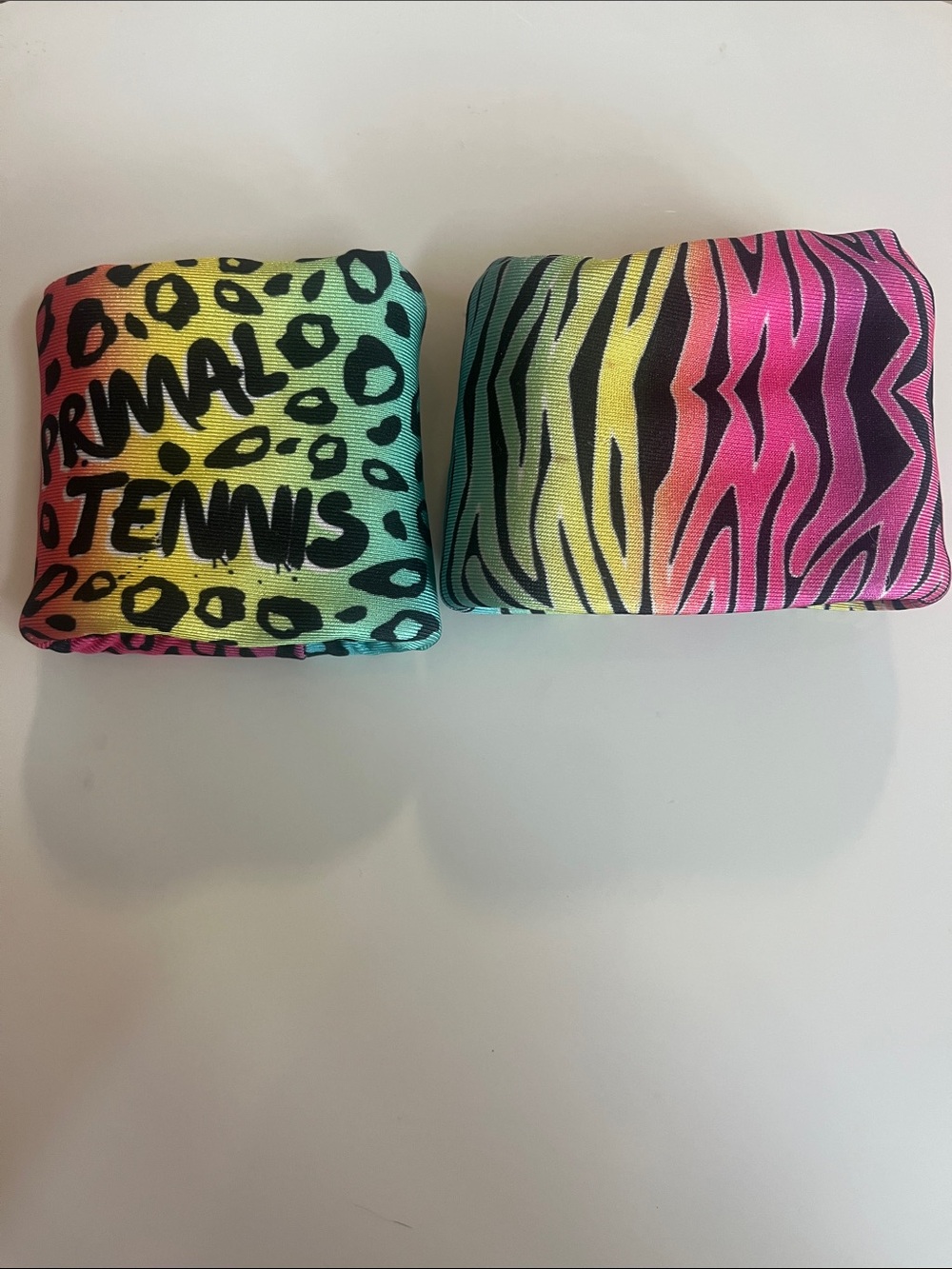 Women’s Rainbow Animal Print Sweatbands - Neon Pink, Yellow, Green, Blue
